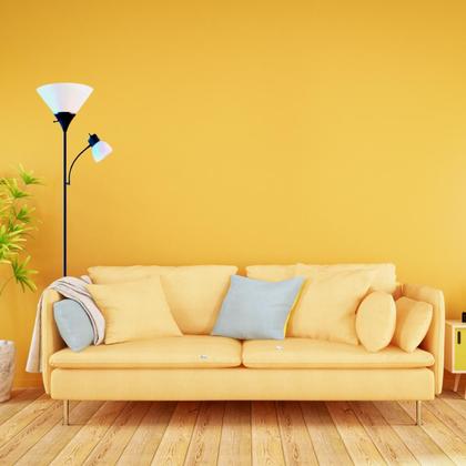 Imagem de Luminária Chão 1,80M Articulada Dupla Duas Lâmpadas Pedestal