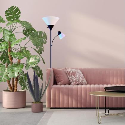 Imagem de Luminária Chão 1,80M Articulada Dupla Duas Lâmpadas Pedestal