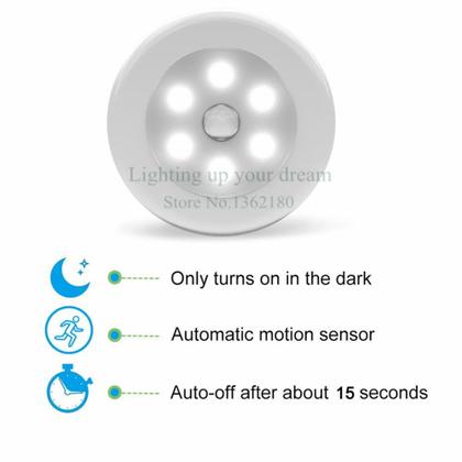 Imagem de Luminária Com Sensor De Movimento Com 6 Led Ímã Para Armario ou Escada Sem Fio