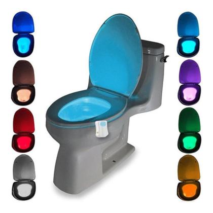 Imagem de Luminaria Com Sensor De Presenca Para Vaso Sanitario Luz Movimento Privada Criança Led 8 Cores Noturna Banheiro