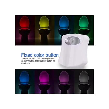 Imagem de Luminaria Com Sensor Presenca Vaso Sanitario Luz Movimento Privada Criança Led 8 Cores Noturna