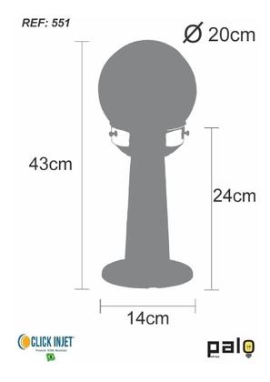 Imagem de Luminária De Chão Balizador Poste De Jardim Globo Extern 551