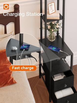 Imagem de Luminária de chão (complemento), luz noturna de 11 cores, 2 portas USB e 1 tomada