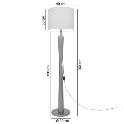 Imagem de Luminaria De Chão Imperial DMOB  Com Detalhe Dourado No Pé e Cúpula em Palha Natural