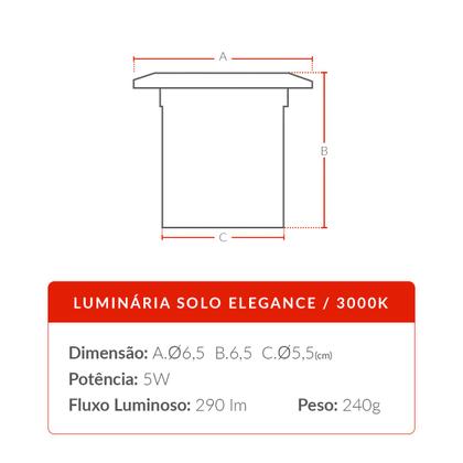 Imagem de Luminaria de Chão Led Solo Elegance 5w 3000k Branco Quente Bivolt IP67 Aço Escovado 337040575 Avant