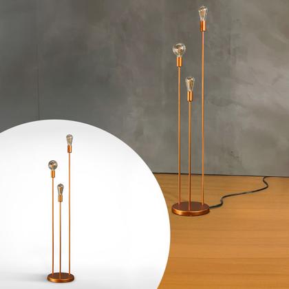 Imagem de Luminaria De Chao Tripé Decorativa Industrial Haste Tripla Para Leitura Descanso Sala, Quarto, Escritorio Bivolt