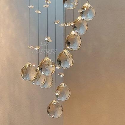 Imagem de Luminária De Cristal Espiral Duplo Com Até 2m Base 30x30cm