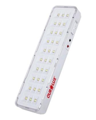 Imagem de Luminária de Emergência 30 Leds Recarregável Cor da Luz 6500K Branco Frio Ourolux