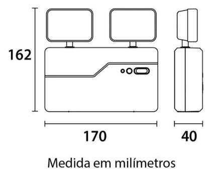 Imagem de Luminária de Emergência Blumenau Bloco Autônomo Led 2 Faróis 10W 2200 Lúmens Bivolt