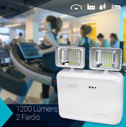 Imagem de Luminária de Emergencia LED 1200 Lumens - 2 Farois - Segurimax
