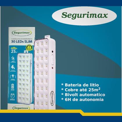 Imagem de Luminaria De Emergencia Luminaria LED iluminação de emergencia recarregavel Bivolt 30 LEDS