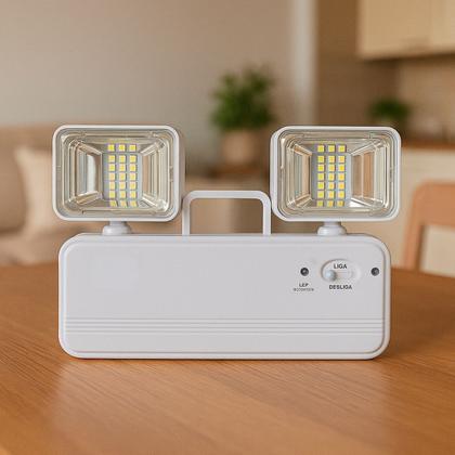 Imagem de Luminária de Emergência Luz Led Recarregável Bivolt