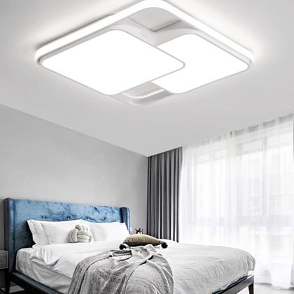 Imagem de Luminária de LED de sobrepor quadrada Bivolt 32W 3 em 1 com luz central dupla