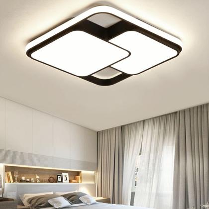 Imagem de Luminária de LED de sobrepor quadrada Bivolt 32W 3 em 1 com luz central dupla