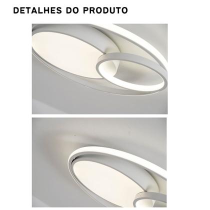 Imagem de Luminária de LED de sobrepor redonda Bivolt 31W 3 em 1 com luz central dupla