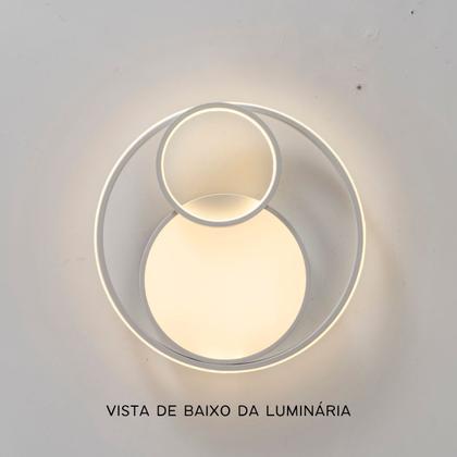 Imagem de Luminária de LED de sobrepor redonda Bivolt 31W 3 em 1 com luz central dupla