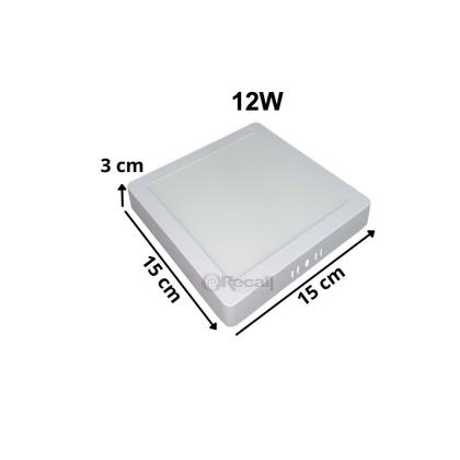 Imagem de Luminária de LED sobrepor 12w Quadrada Luz Quente 3000K de Teto