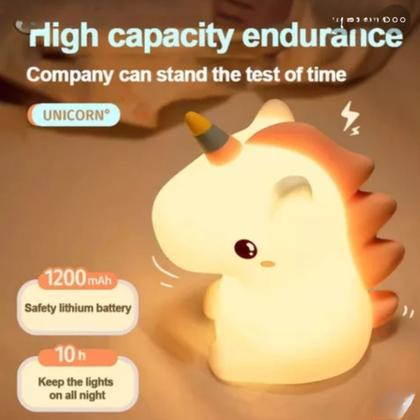 Imagem de Luminária de Led  Unicórnio Silicone Touch Recarregável 