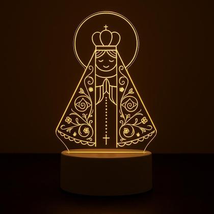 Imagem de Luminária de Mesa 3D Nossa Senhora Aparecida Led 4W 5V