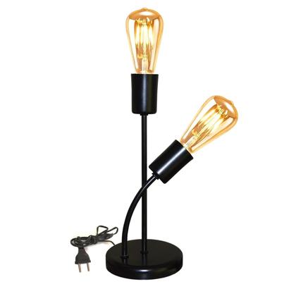 Imagem de Luminária de Mesa, Abajur para Sala Estilo Moderno com 02 Hastes - Bivolt 110v/220v - com fio e interruptor - Ideal para Sala, Quarto, escritório