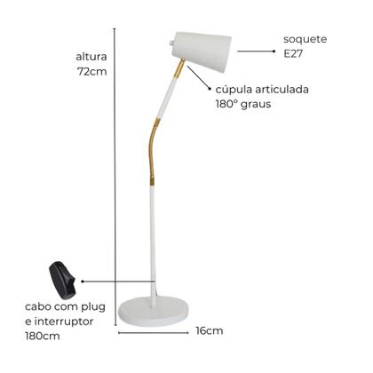 Imagem de Luminária de Mesa Angel Com Cúpula Articulada