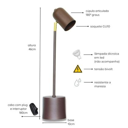 Imagem de Luminária de Mesa Anne Marrom