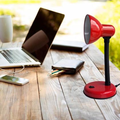 Imagem de Luminária De Mesa Articulável Abajur Flexível Leitura Estudos Quarto