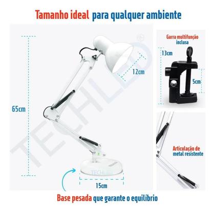 Imagem de Luminária De Mesa Bancada Ideal Para Manicure Profissional