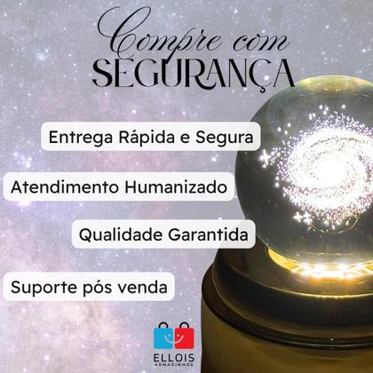 Imagem de Luminária de Mesa com rotação infinita em Esfera de Cristal 3d Decorativa Abajur Presente