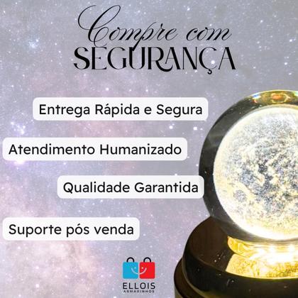 Imagem de Luminária de Mesa com rotação infinita em Esfera de Cristal 3d Decorativa Abajur Presente