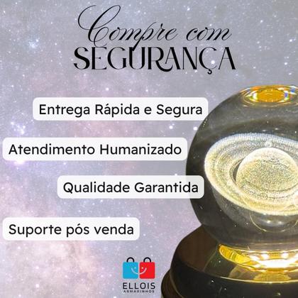 Imagem de Luminária de Mesa com rotação infinita em Esfera de Cristal 3d Decorativa Abajur Presente
