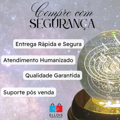 Imagem de Luminária de Mesa com rotação infinita em Esfera de Cristal 3d Decorativa Abajur Presente