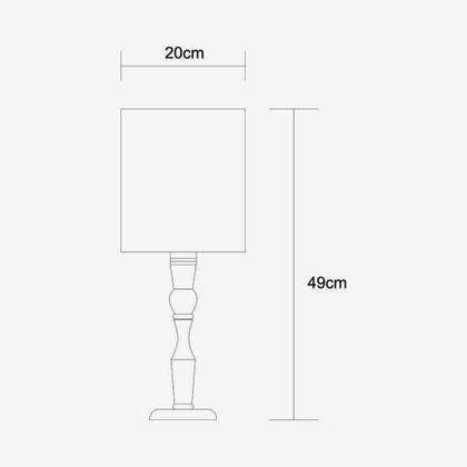 Imagem de Luminária De Mesa Cúpula Tecido Preto Base Branco Provençal