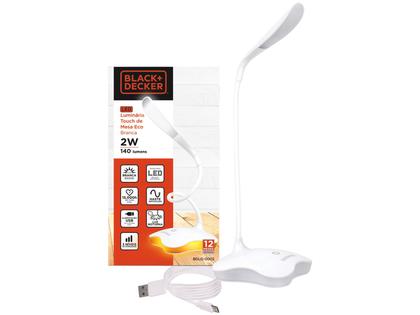 Luminária de Mesa de LED Black+Decker - com 3 Intensidades Eco Imagem de Luminária de Mesa de LED Black+Decker