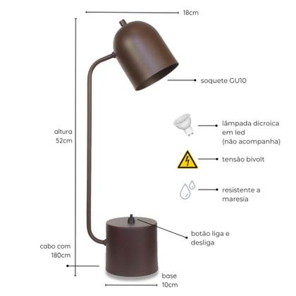 Imagem de Luminária de Mesa Elis Preta