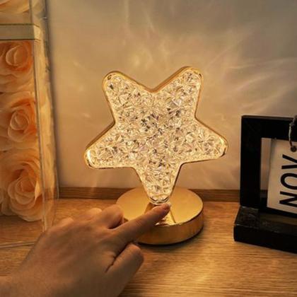 Imagem de Luminária De Mesa Estrela E Lua Recarregável - Usb