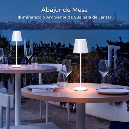 Imagem de Luminária De Mesa Led Abajur Dimerizável Sem Fio Recarregável Touch