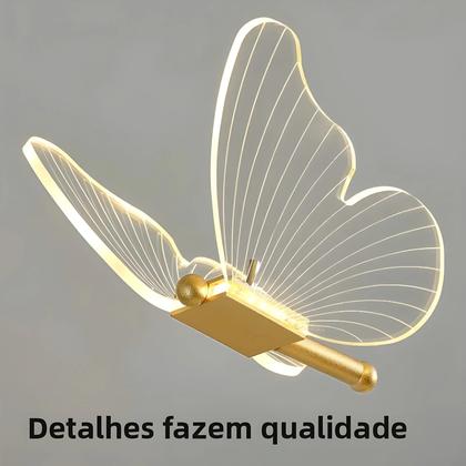 Imagem de Luminária De Mesa LED Borboleta Iluminação Nórdica Interna Interruptor Quarto Canto Da Cama Sala De