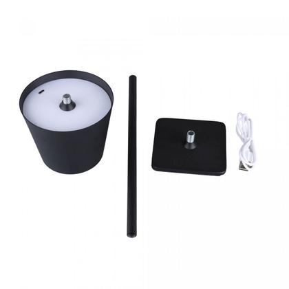 Imagem de Luminária de Mesa LED com 3 Tons Recarregável USB Preta