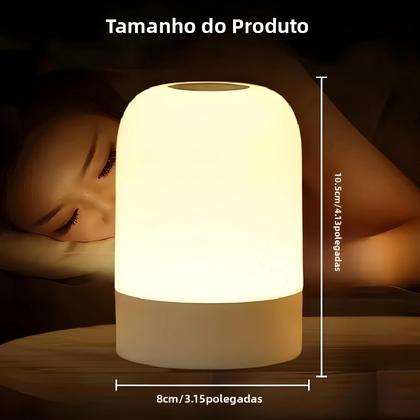 Imagem de Luminária De Mesa LED De 3 Cores Com Interruptor Táctil, Regulável, USB, Portátil Para Quarto De