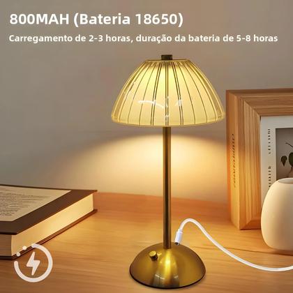 Imagem de Luminária De Mesa LED Regulável Com Sensor De Toque, Recarregável E Sem Fio, Luz Noturna Para
