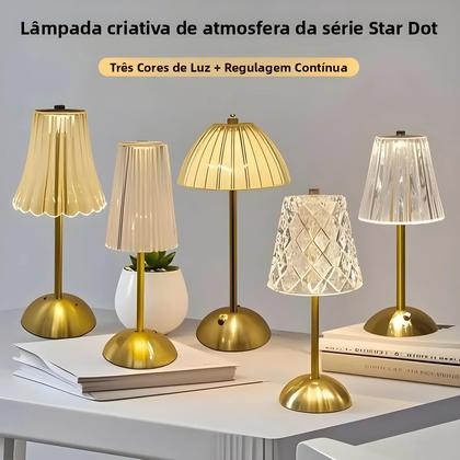 Imagem de Luminária De Mesa LED Regulável Com Sensor De Toque, Recarregável E Sem Fio, Luz Noturna Para