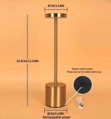 Imagem de Luminaria De Mesa Leitura Cabeceira Led Recarregável 3 Cores