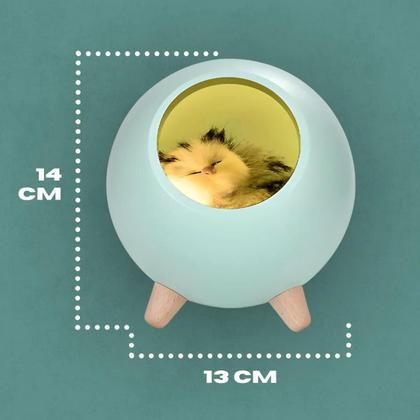 Imagem de Luminária De Mesa Noturna Gatinho De Pelúcia