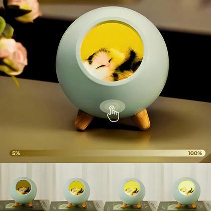 Imagem de Luminária De Mesa Noturna Gatinho De Pelúcia