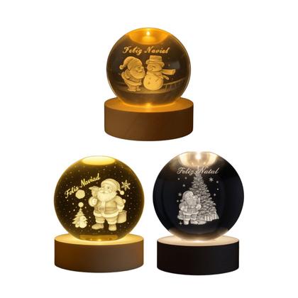 Imagem de Luminária de Mesa Papai Noel Bola de Cristal Natal Grande