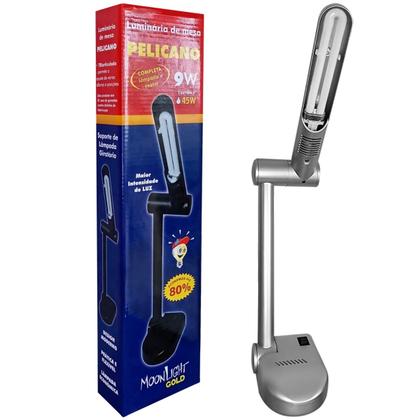 Imagem de Luminária De Mesa Pelicano 9w Cor Prata 220v