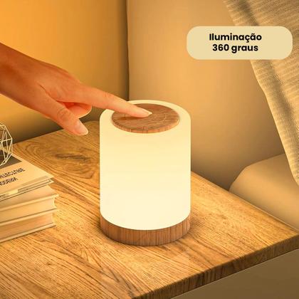 Imagem de Luminaria De Mesa Recarregável Quarto Sala Corredor Led Rgb