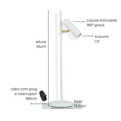 Imagem de Luminária de Mesa Sofhie Com Cúpula Articulada