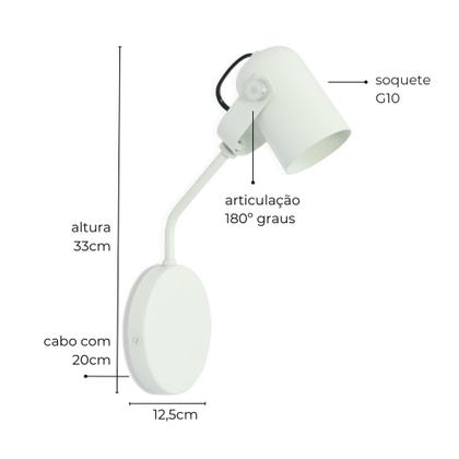 Imagem de Luminária de Parede Arandela Articulada Nelle